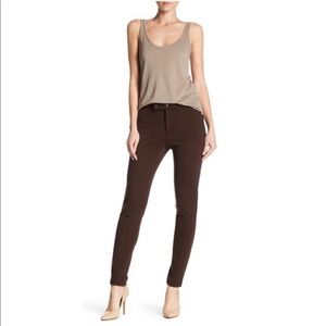 Foxcroft Techno Fit Slim Ponte Pants Small Brown